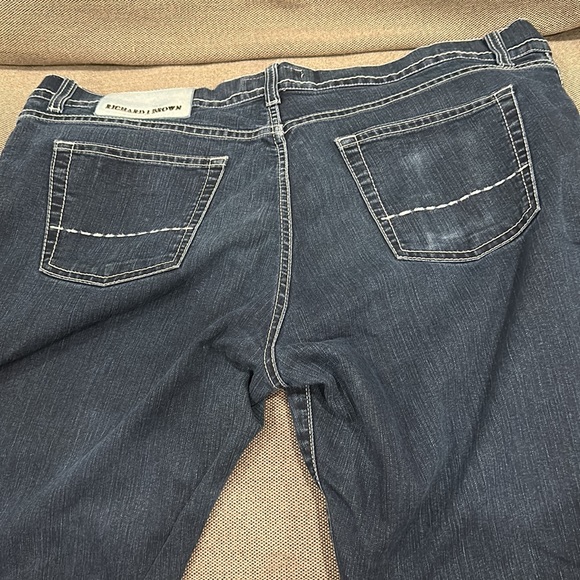 Dark blue Richard J Brown jeans with button fly. - Picture 2 of 2